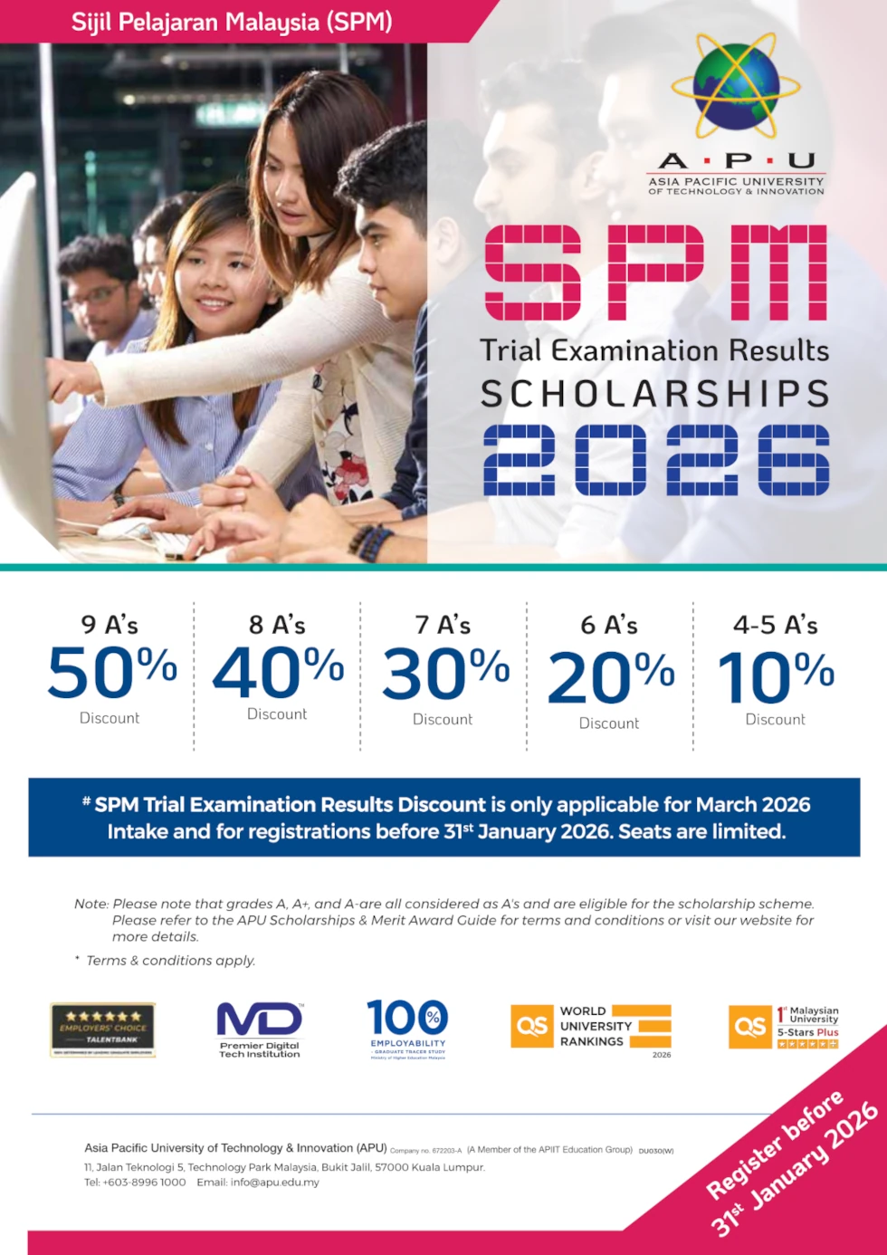 APU SPM Trial Examination Results Scholarships 2026