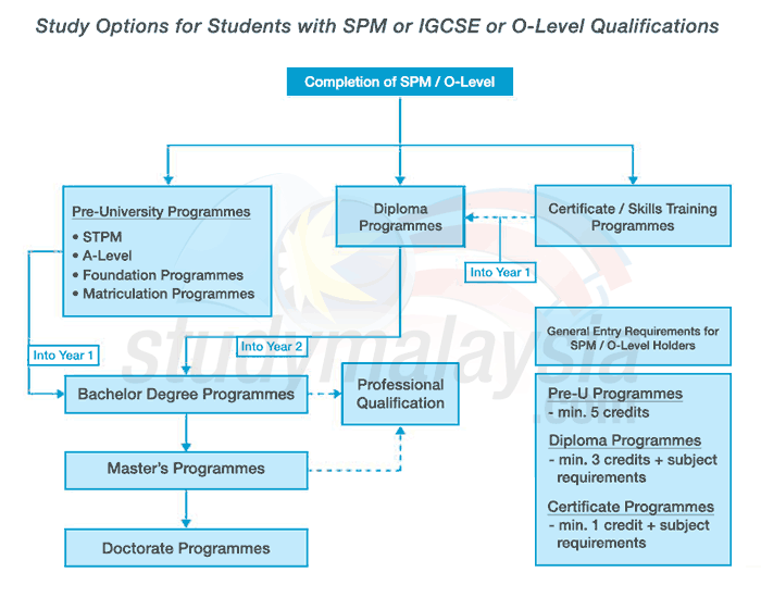 Study Options for Students with SPM or IGCSE or O-Level Qualifications