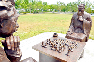 The bronze sculptures