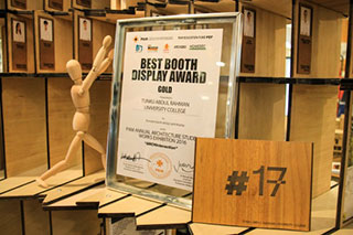 The award won by TAR UC students on display inside #17.