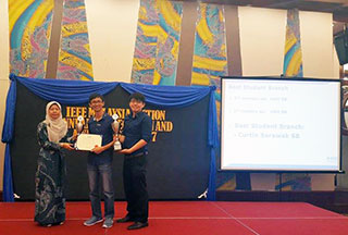 Dr Lim, Kong and Saaveethya posing with their awards.