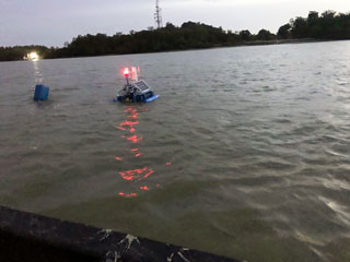 The IoT Detachable Waterway Monitoring Device being tested at the Kuala Selangor River for 1 week