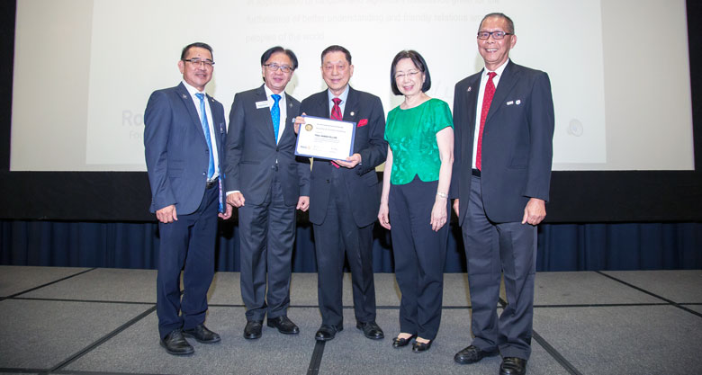 Rotary Club of Bukit Kiara Sunrise Awards Paul Harris Fellow to Datuk Dr. Paul Chan