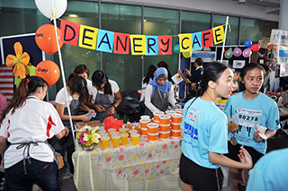 A food and beverage booth at the fund-raising carnival