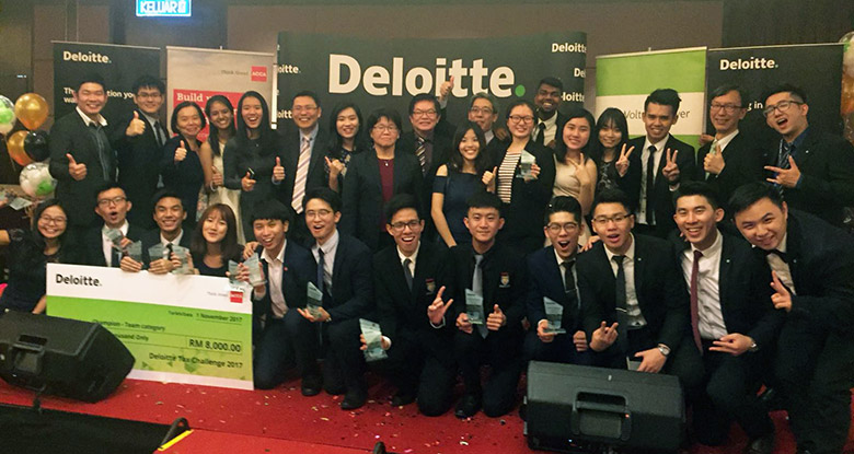 TAR UC’s teams celebrating their wins during the DTC Gala Dinner