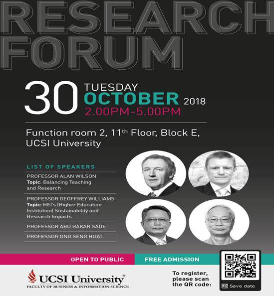 UCSI University's Forum To Shed Light On Issues In Resarch